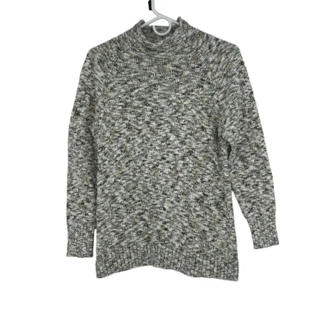 Women’s LL Bean Size Small Petite Cotton Ragg Sweater Funnelneck Pullover